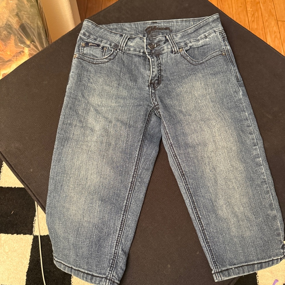 Bubblegum Faded Blue Denim Capris